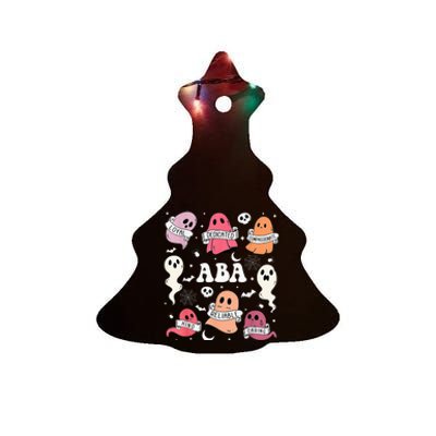 Applied Behavior Analysis ABA Halloween Spooky Cute Ghosts Ceramic Tree Ornament