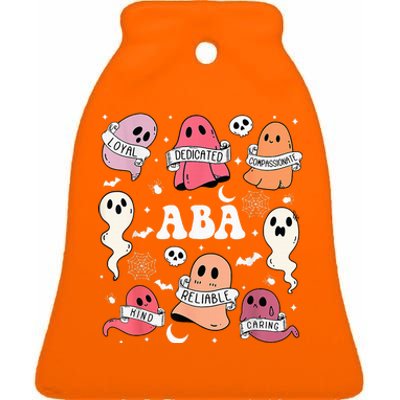 Applied Behavior Analysis ABA Halloween Spooky Cute Ghosts Ceramic Bell Ornament