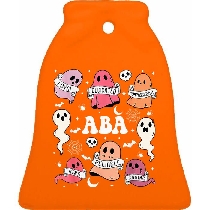 Applied Behavior Analysis ABA Halloween Spooky Cute Ghosts Ceramic Bell Ornament