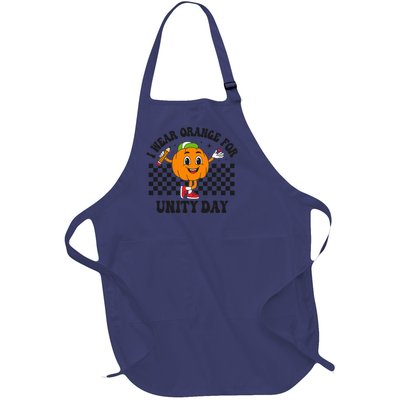 Anti Bullying Awareness Pumpkin I Wear Orange For Unity Day Full-Length Apron With Pockets