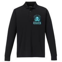 Always Be A Kraken Funny Crypto Performance Long Sleeve Polo