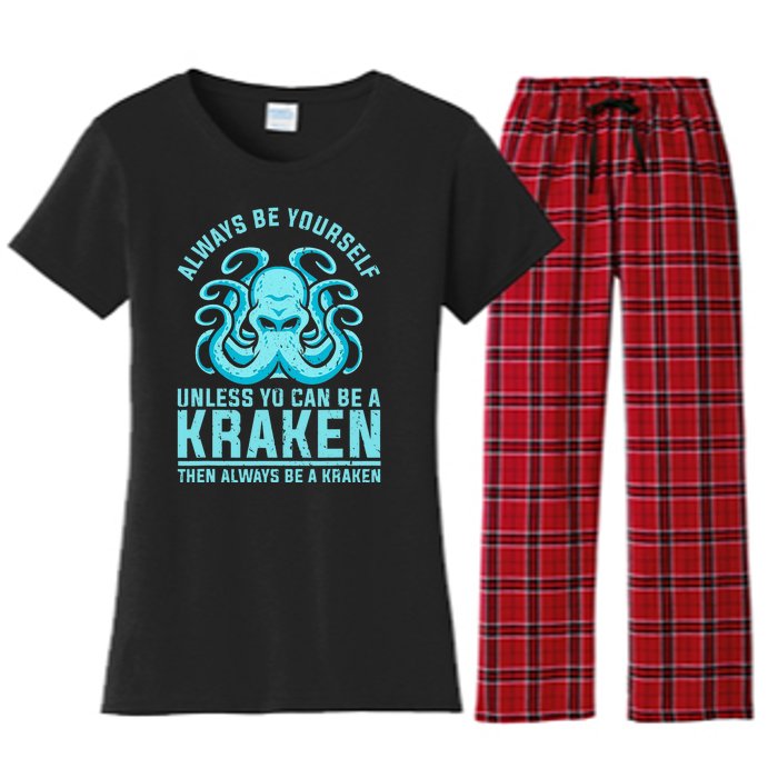 Always Be A Kraken Funny Crypto Women's Flannel Pajama Set