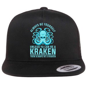 Always Be A Kraken Funny Crypto Flat Bill Trucker Hat