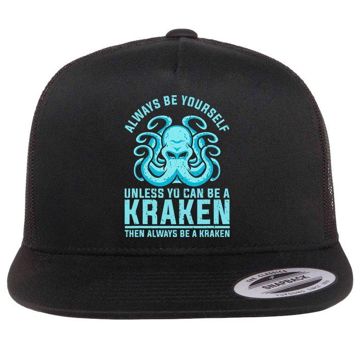 Always Be A Kraken Funny Crypto Flat Bill Trucker Hat