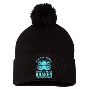 Always Be A Kraken Funny Crypto Pom Pom 12in Knit Beanie