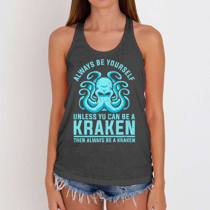 Always Be A Kraken Funny Crypto Women's Knotted Racerback Tank