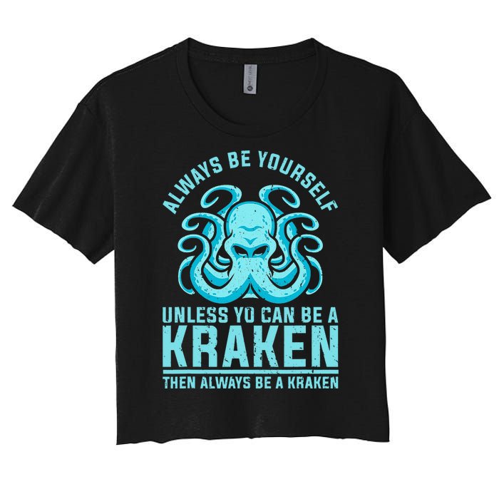 Always Be A Kraken Funny Crypto Women's Crop Top Tee