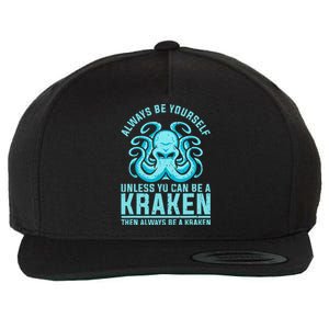 Always Be A Kraken Funny Crypto Wool Snapback Cap