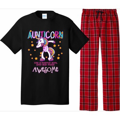 Aunticorn Best Aunt Unicorn Great Gift Pajama Set