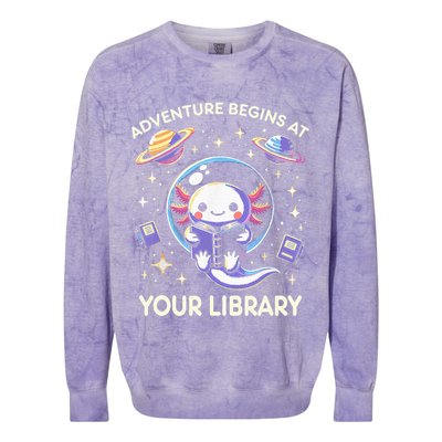 Adventure Begins At Your Library Summer Reading Program 2024 Colorblast Crewneck Sweatshirt