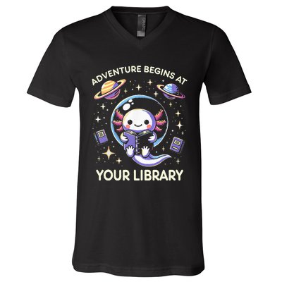 Adventure Begins At Your Library Summer Reading Program 2024 V-Neck T-Shirt