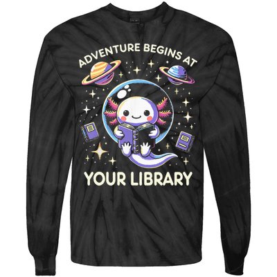 Adventure Begins At Your Library Summer Reading Program 2024 Tie-Dye Long Sleeve Shirt