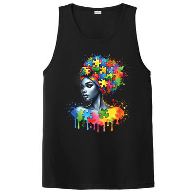 African Black Autism Mom Afro Mother Autism Awareness Mama Cute Gift PosiCharge Competitor Tank