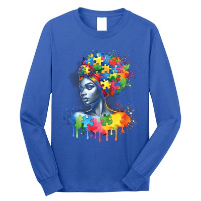 African Black Autism Mom Afro Mother Autism Awareness Mama Cute Gift Long Sleeve Shirt