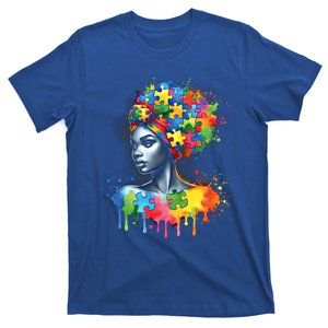 African Black Autism Mom Afro Mother Autism Awareness Mama Cute Gift T-Shirt