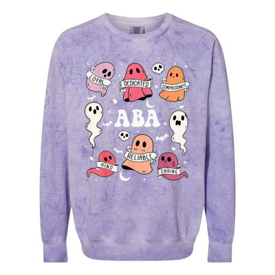 Applied Behavior Analysis ABA Halloween Spooky Cute Ghosts Colorblast Crewneck Sweatshirt