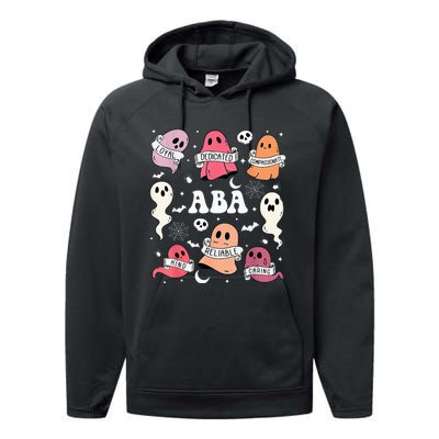 Applied Behavior Analysis ABA Halloween Spooky Cute Ghosts Performance Fleece Hoodie