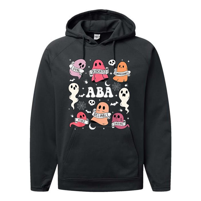 Applied Behavior Analysis ABA Halloween Spooky Cute Ghosts Performance Fleece Hoodie