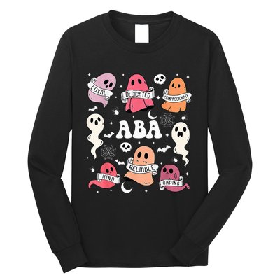 Applied Behavior Analysis ABA Halloween Spooky Cute Ghosts Long Sleeve Shirt