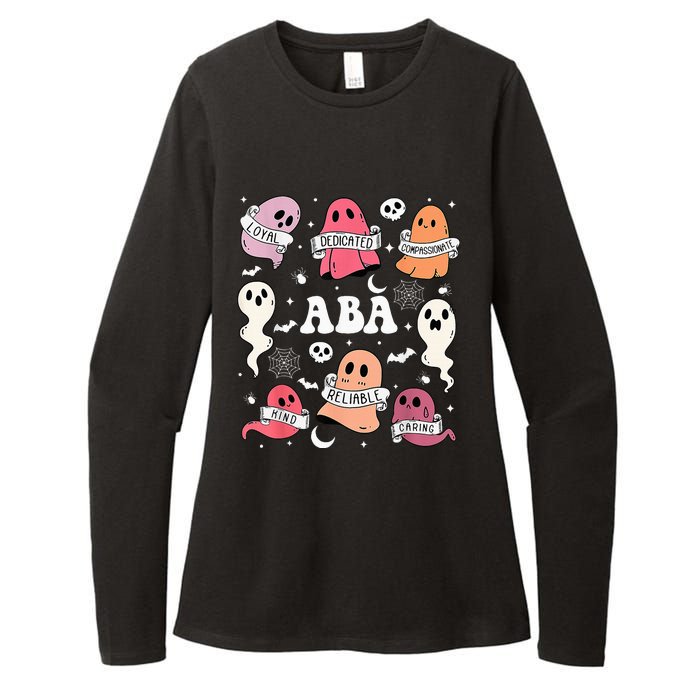 Applied Behavior Analysis ABA Halloween Spooky Cute Ghosts Womens CVC Long Sleeve Shirt