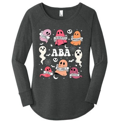 Applied Behavior Analysis ABA Halloween Spooky Cute Ghosts Women's Perfect Tri Tunic Long Sleeve Shirt