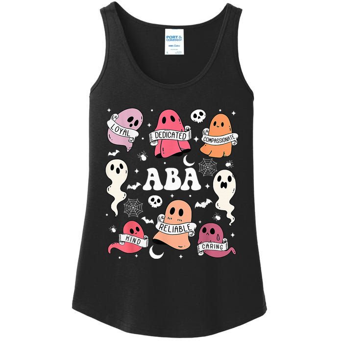 Applied Behavior Analysis ABA Halloween Spooky Cute Ghosts Ladies Essential Tank