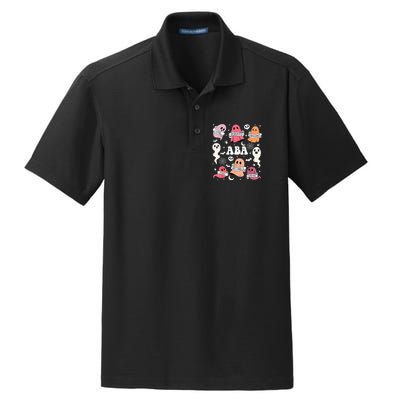 Applied Behavior Analysis ABA Halloween Spooky Cute Ghosts Dry Zone Grid Polo