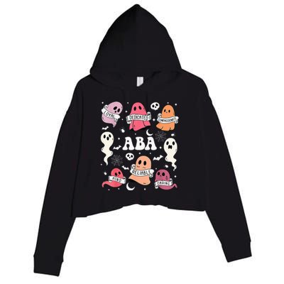 Applied Behavior Analysis ABA Halloween Spooky Cute Ghosts Crop Fleece Hoodie