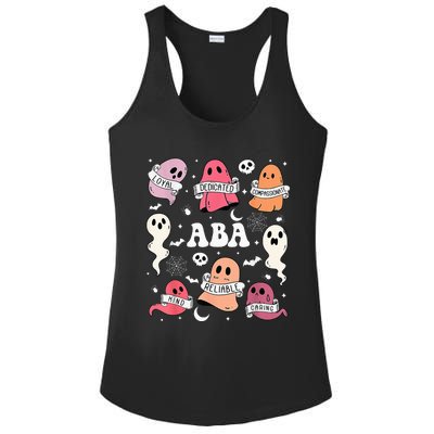 Applied Behavior Analysis ABA Halloween Spooky Cute Ghosts Ladies PosiCharge Competitor Racerback Tank