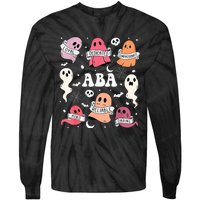 Applied Behavior Analysis ABA Halloween Spooky Cute Ghosts Tie-Dye Long Sleeve Shirt