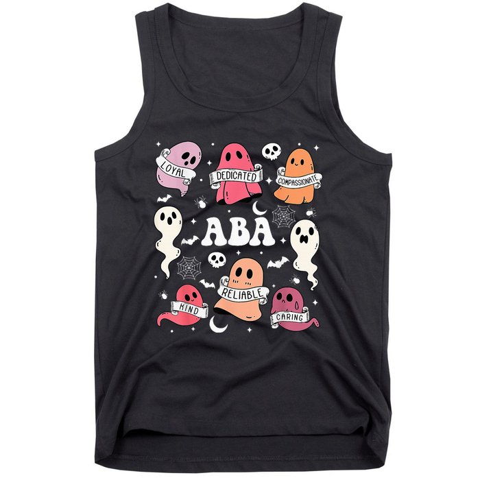 Applied Behavior Analysis ABA Halloween Spooky Cute Ghosts Tank Top