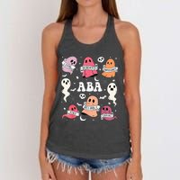 Applied Behavior Analysis ABA Halloween Spooky Cute Ghosts Women's Knotted Racerback Tank