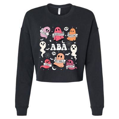 Applied Behavior Analysis ABA Halloween Spooky Cute Ghosts Cropped Pullover Crew