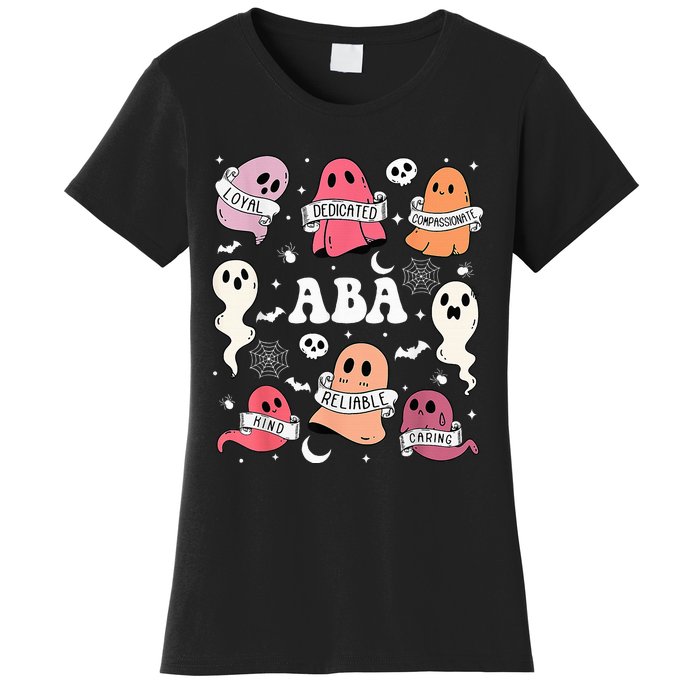 Applied Behavior Analysis ABA Halloween Spooky Cute Ghosts Women's T-Shirt