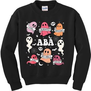 Applied Behavior Analysis ABA Halloween Spooky Cute Ghosts Kids Sweatshirt