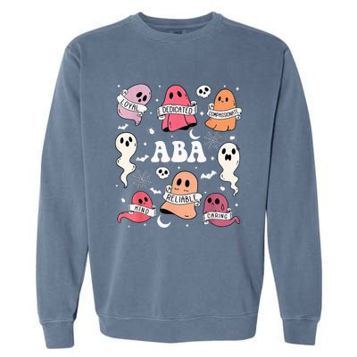 Applied Behavior Analysis ABA Halloween Spooky Cute Ghosts Garment-Dyed Sweatshirt