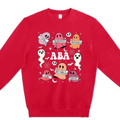 Applied Behavior Analysis ABA Halloween Spooky Cute Ghosts Premium Crewneck Sweatshirt