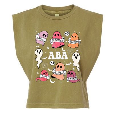 Applied Behavior Analysis ABA Halloween Spooky Cute Ghosts Garment-Dyed Women's Muscle Tee