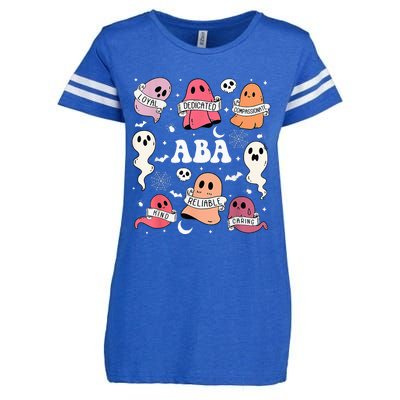 Applied Behavior Analysis ABA Halloween Spooky Cute Ghosts Enza Ladies Jersey Football T-Shirt