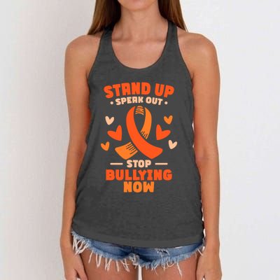 Anti Bullying Awareness And Prevention Month Women's Knotted Racerback Tank