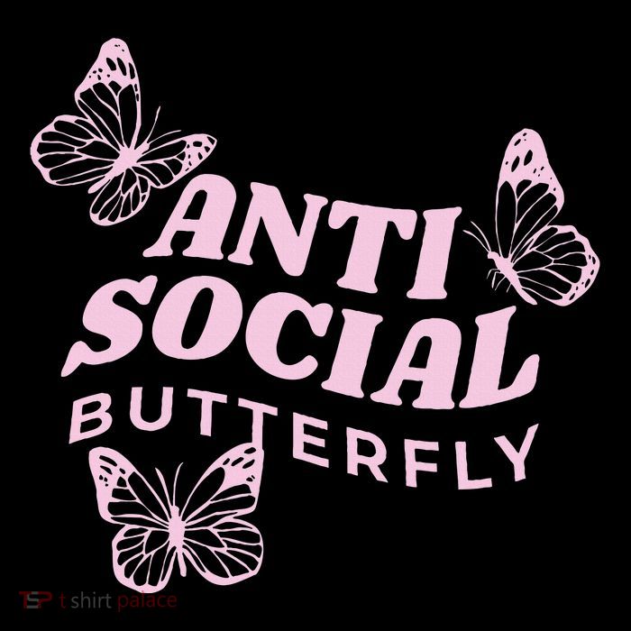 Antisocial Butterfly Anti Social Hater Anxiety Introvert High Crown Mesh Back Trucker Hat