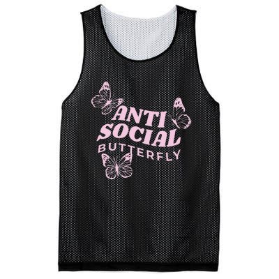 Antisocial Butterfly Anti Social Hater Anxiety Introvert Mesh Reversible Basketball Jersey Tank