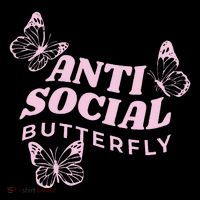 Antisocial Butterfly Anti Social Hater Anxiety Introvert Premium T-Shirt