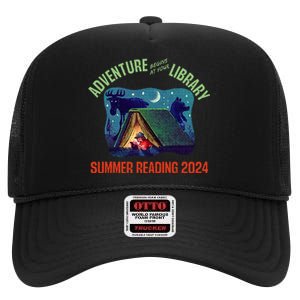 Adventure Begins At Your Library Summer Reading Program 2024 High Crown Mesh Back Trucker Hat