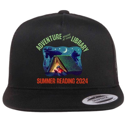 Adventure Begins At Your Library Summer Reading Program 2024 Flat Bill Trucker Hat