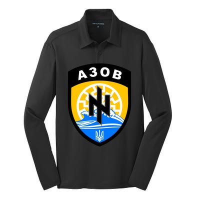 Azov Battalion A30B Shield Special Forces Ukraine Silk Touch Performance Long Sleeve Polo