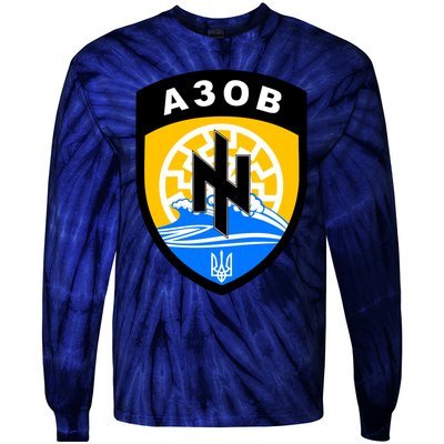 Azov Battalion A30B Shield Special Forces Ukraine Tie-Dye Long Sleeve Shirt