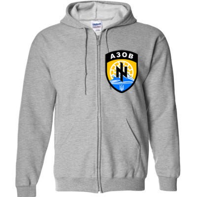 Azov Battalion A30B Shield Special Forces Ukraine Full Zip Hoodie