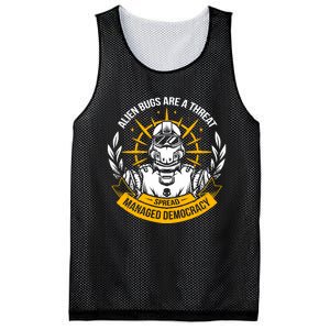 Alien Bugs Are A Threat Spread Managed Democracy Mesh Reversible Basketball Jersey Tank