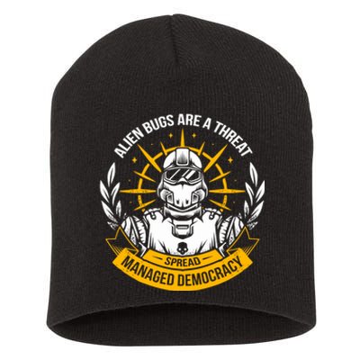 Alien Bugs Are A Threat Spread Managed Democracy Short Acrylic Beanie